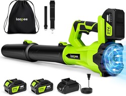 Leaf Blower Cordless,Electric Leaf Blower with 2 4.0Ah Battery Powered and Fast Charger, Lightweight Cordless Blowers for Spring Lawn Care and Dust,6 Speed Control