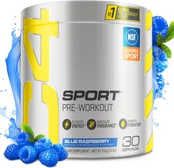 Cellucor C4 Sport Pre Workout Powder Blue Raspberry - Pre Workout Energy with 3g + 135mg Caffeine and Beta-Alanine Performance Blend - NSF Certified for Sport | 30 Servings