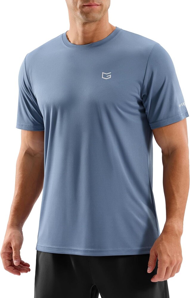 Men's Workout Breathable T-Shirts Dry Fit UPF 50+ Sun Shirts Lightweight Cooling Tee for Athletic, Running, Hiking