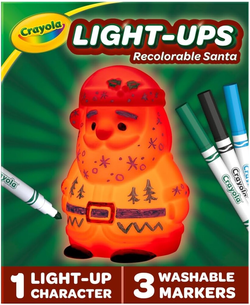 Crayola Light-Ups - Santa, Light Up Santa Toy, Reusable Holiday Craft, Glow in The Dark, Indoor Holiday Decoration Craft, Gift for Kids