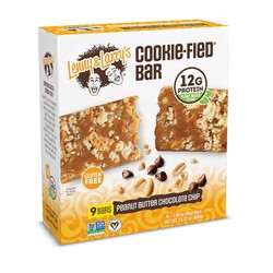 Lenny & Larry's Cookie-fied Protein Bar – Peanut Butter Chocolate Chip Vegan 9x45g – Healthy Snacks with 12g Plant Protein & 5g Fiber – Gluten Free Power Bar, Non-GMO & Vegan