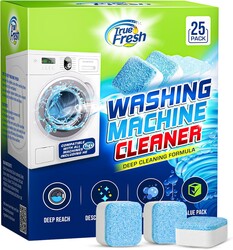 Washing Machine Cleaner Tablets 25 Pack – Rinses Away Pet Hair Trapped by Residue & Buildup, Compatible with Front Load, Top Load & HE Washers, Reaches Drum, Seal, Hoses & Pipes for Deep cleaning