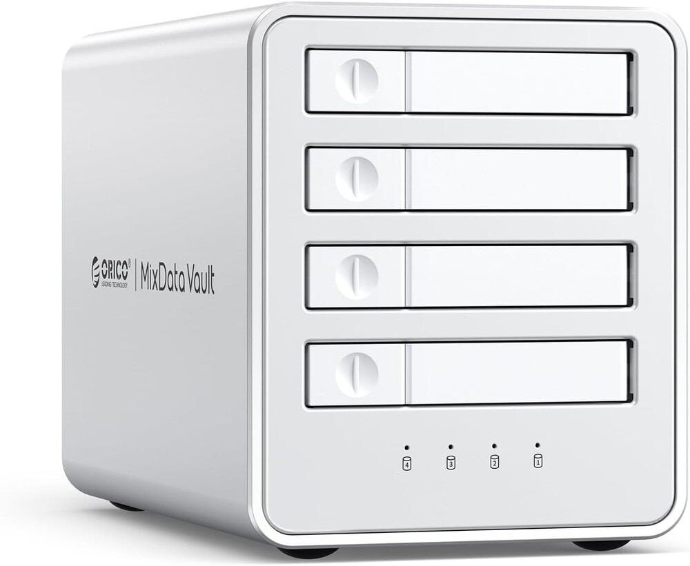 ORICO All-Flash 2.5-inch USB-C Docking Station with 5 Gbps Data Transfer Speed, Compatible with 2.5'' SSD, Featuring 10 Gbps Hub Expansion and Support for Up to 40 TB Storage Capacity (4 Bay)