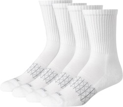 Hanes Men's Absolute Active Cushioned Crew Socks, Moisture Wicking Socks, Seamless Toe, 4-pack