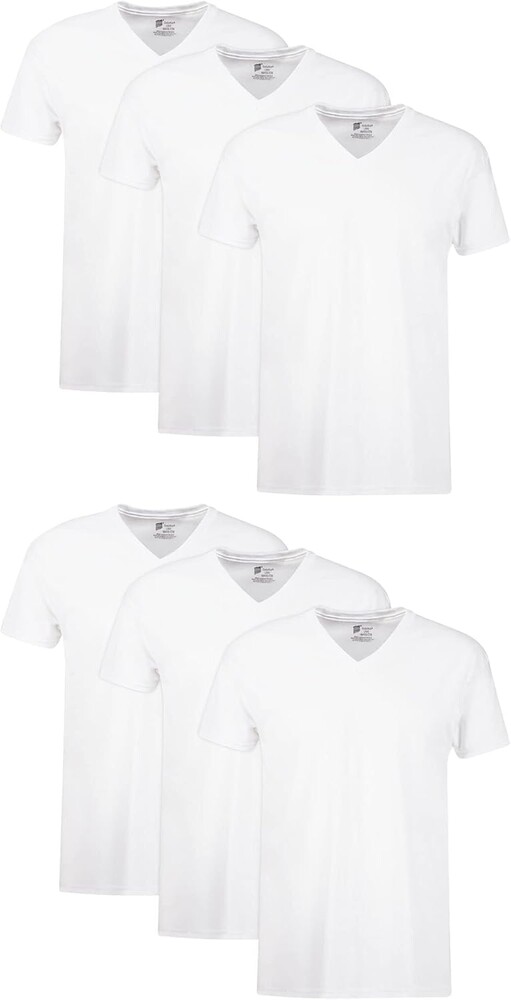 Hanes Men's Undershirts T-Shirt Pack, V-Neck Cotton Tees for Men, Moisture-Wicking, Odor Control, White Multi-Pack