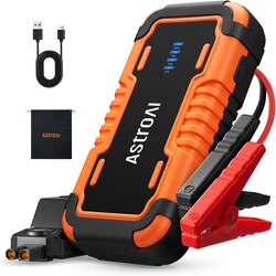 AstroAI P10 Car Battery Jump Starter, 5000A Portable Jump Starter Battery Pack for Up to 10L Gas & 8L Diesel Engines, 12V Lithium Jump Box, Auto Booster Pack with 3-Mode LED Lights & Jumper Cable
