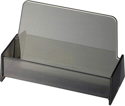 Officemate Business Card Holder, Holds Up to 50 Cards, Smoke (97833)