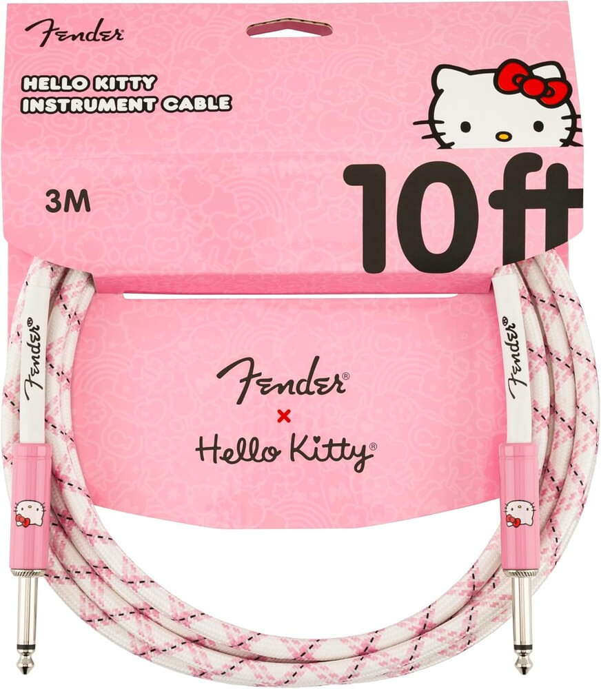 Fender x Hello Kitty White/Pink Woven Cable, 10'