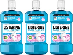 Listerine Total Care Kids Mouthwash, ADA Accepted, Alcohol-Free Anticavity Fluoride Mouthwash, Children's Mouthwash for Cavity Protection and Fresh Breath, Bubblegum Flavor, 500 mL, Pack of 3