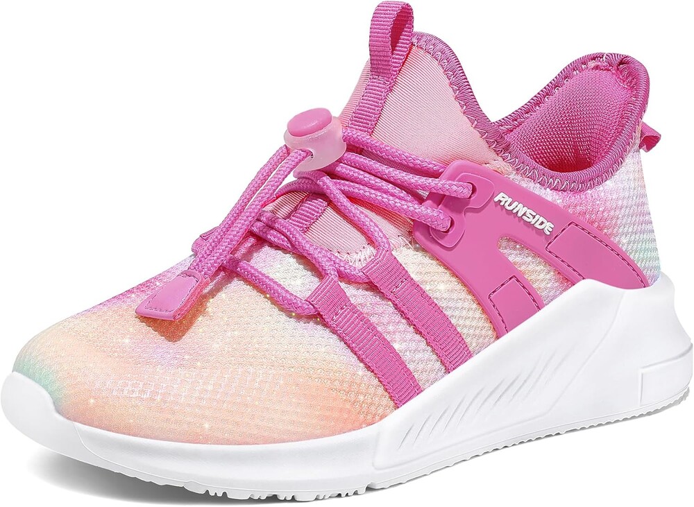 RUNSIDE Girls Tennis Shoes Lightweight Sports Kids Sneakers Lace-up for Running/Walking, Toddler/Little Kid/Big Kid