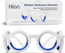 Hion Motion Sickness Glasses,Relieve Carsickness Airsickness Seasickness,Ultra-Light Portable Nausea Vertigo Glasses, No Lens Liquid Glasses for Adults or Kids(1Count Without Bags)