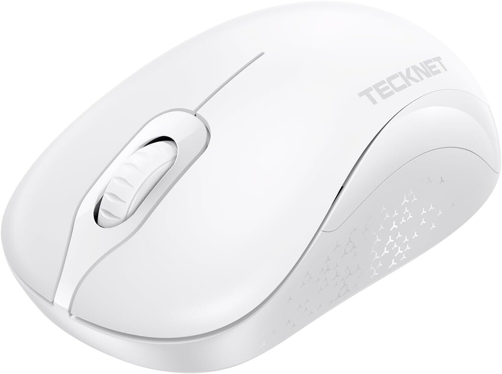TECKNET Wireless Mouse for Laptop, 2.4GHz Computer Mouse 3 Adjustable DPI Office Cordless USB Mice with Receiver,Small to Medium Sized Hands Compatible with PC, Laptop, Desktop,Off-White