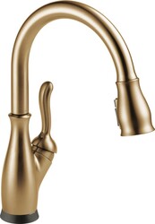 Delta Leland Brushed Gold Touch Kitchen Faucet with Pull Down Sprayer, Traditional Single Hole Touch On Kitchen Sink Faucet, Single Handle, Champagne Bronze 9178T-CZ-DST