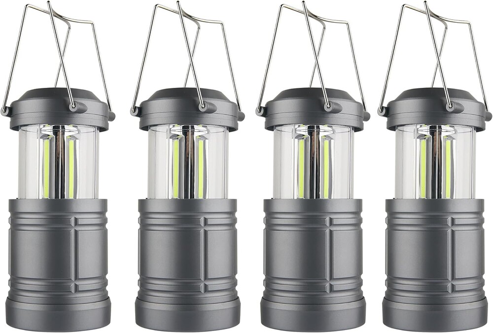 LED Camping Lantern, Battery Powered Hanging Lantern for Outdoor Camping Emergency Power Outages, 4 Pack