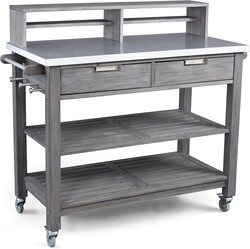 Homestyles Maho Gray Teak Potting Bench