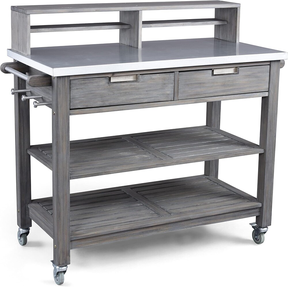 Homestyles Maho Gray Teak Potting Bench