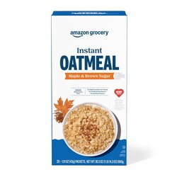 Amazon Grocery, Maple & Brown Sugar Instant Oatmeal, 1.51 Oz, 20 Ct