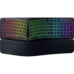 Razer Pro Type Ergo Wireless Split Ergonomic RGB Keyboard – Adjustable Tilt, Wrist Rest, Natural Typing, Multi Device Connectivity (2.4 GHz, Bluetooth, USB Type C), Windows/Mac Compatible – Black
