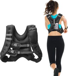 VEVOR Weighted Vest, 12/16/20/30 lbs Weight Vest with Reflective Stripe, Adjustable Buckle Body Weight Vest, Workout Equipment for Strength Training, Running, Jogging, Fitness, and Weight Loss