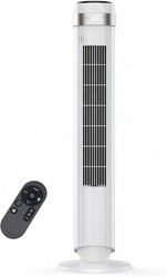 OLIXIS Tower Fan for Bedroom, 28dB Quiet Floor Standing Fan with Remote, 12H Timer, 5 Speeds, 4 Modes, LED Display, Portable Bladeless Oscillating Cooling Fan for Indoor, Home, Office - White