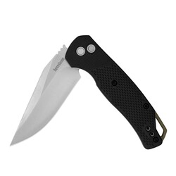 Kershaw Runoff Pocket Knife, Black, 3.1 Inch Stainless Steel Clip Point Blade, EDC with Manual Opening, Reversible Pocketclip, Everyday Carry Pocket Knife for Men and Women