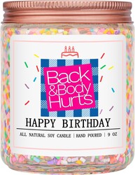 Homsolver Birthday Candles Gifts for Her and Him, Birthday Gifts for Women Men, Unique Best Friend Gift Ideas -Back & Body Hurts Happy Birthday Candle