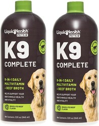 LIQUIDHEALTH Pets K9 Complete 8-in-1 Liquid Multivitamin for Adult Senior Dogs & Puppies, All in One Complete Formula Canine Vitamins for Skin & Coat, Joint Health, Immune Support - USA Made (2 Pack)