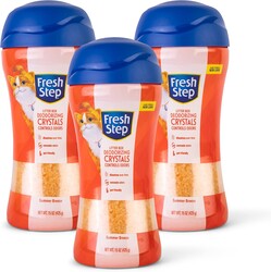 Fresh Step Cat Litter Crystals Deodorizer, Non Toxic Odor Neutralizing Crystals for Litter Boxes That Help Control Smells and Keep Home Areas Fresh, Summer Breeze Scent, 15 Ounce - 3 Pack