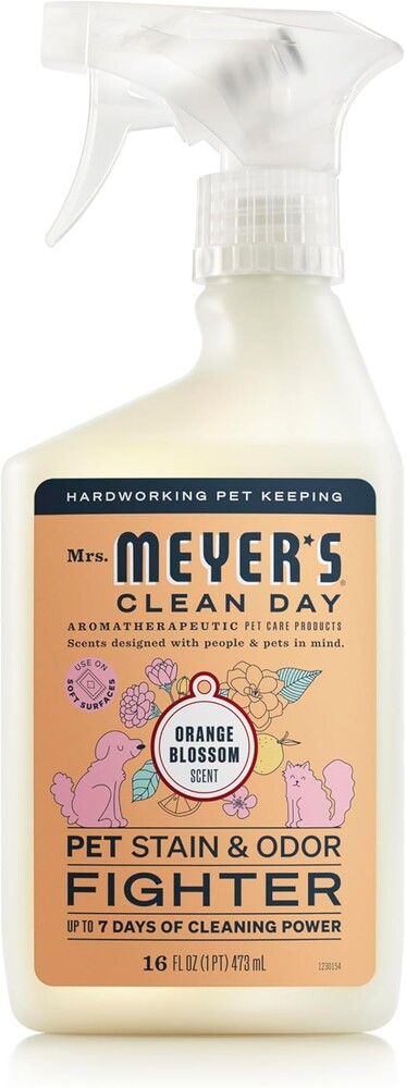 Mrs. MEYER'S CLEAN DAY Pet Stain & Odor Fighter, Orange Blossom Scent, 16oz