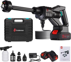 Cordless Pressure Washer 800PSI, 1.5GPM Portable Cordless Pressure Washer with 2 Battery 3.0Ah & 6-in-1 Nozzle | for Car Washing, Driveway, Patio, Fence, Home Cleaning