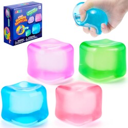 JOYIN 4 Pack Stress Cube, 2'' High Density Cube Fidget Toy, Stress Relief with Slow Rising Sensory Squishy Toys for Kids Adults, Birthday Gifts, Party Favors, Classroom Prizes for Boys Girls