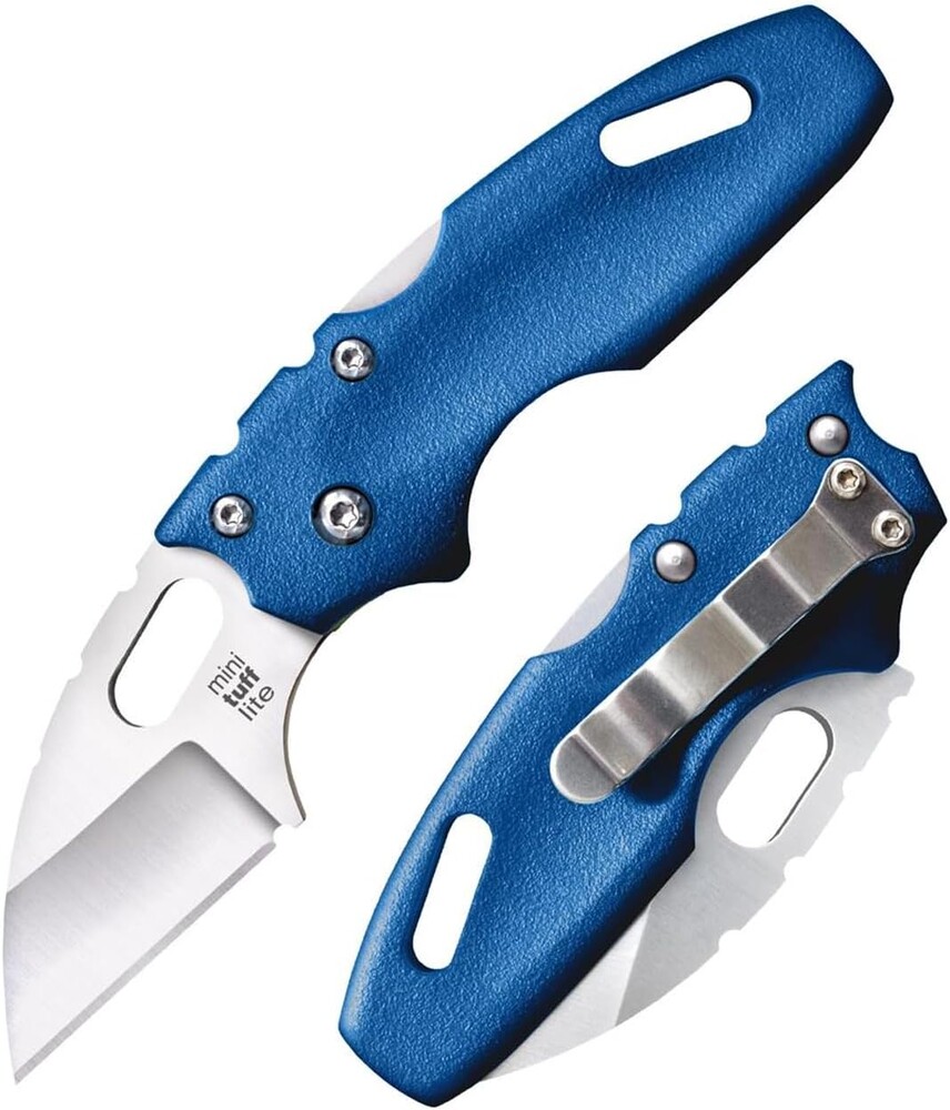 COLD STEEL Mini Tuff Lite 2" 4034SS Sheepsfoot Razor-Sharp Blade 3" Griv-Ex Handle Everyday Carry Pocket Folding Knife w/Tri-Ad Lock