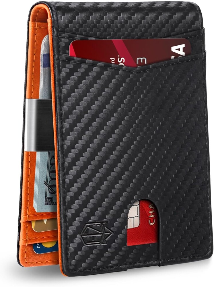 Zitahli Money Clip Wallets for Men,Slim Bifold Wallet 10-12 Cards, Mens Leather Wallet with ID Window,RFID Blocking Thin Minimalist Credit Card Holder,Gifts for Him