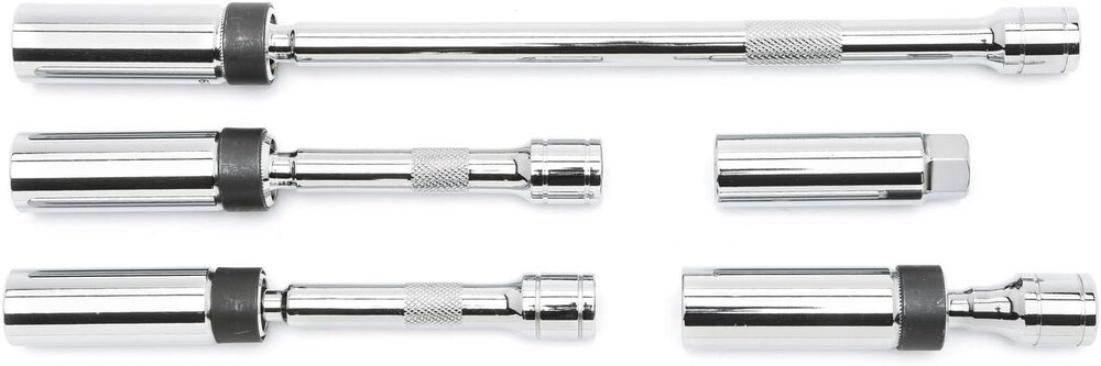 GEARWRENCH 5 Pc. 3/8" Drive 6 Pt. Magnetic Swivel Spark Plug Socket Set, 80601 , Black