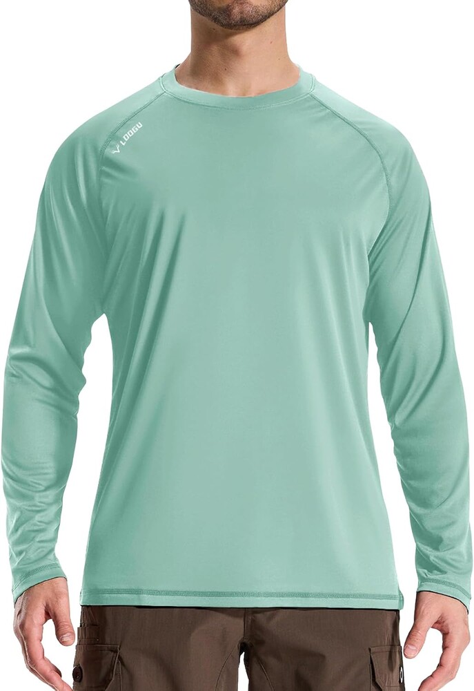 LOOGU Sun Hoodie UPF 50+ Shirts Long Sleeve Rash Guard Sun Shirts for Men Fishing Hiking Surfing Swimming