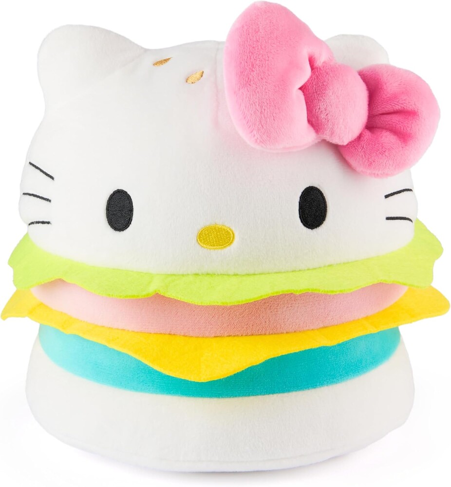 GUND Sanrio Official Hello Kitty Hamburger Plush, Collectible Plush Toy, Stuffed Animal for Ages 1 and Up, Pink/White, 8”