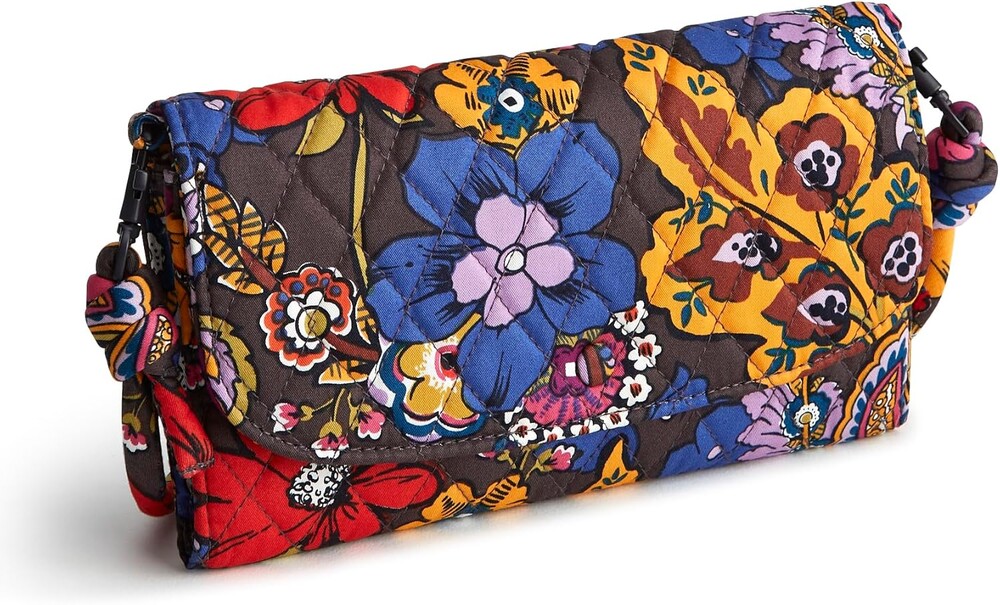 Vera Bradley Women's Premium Cotton Wildwood Wallet Crossbody