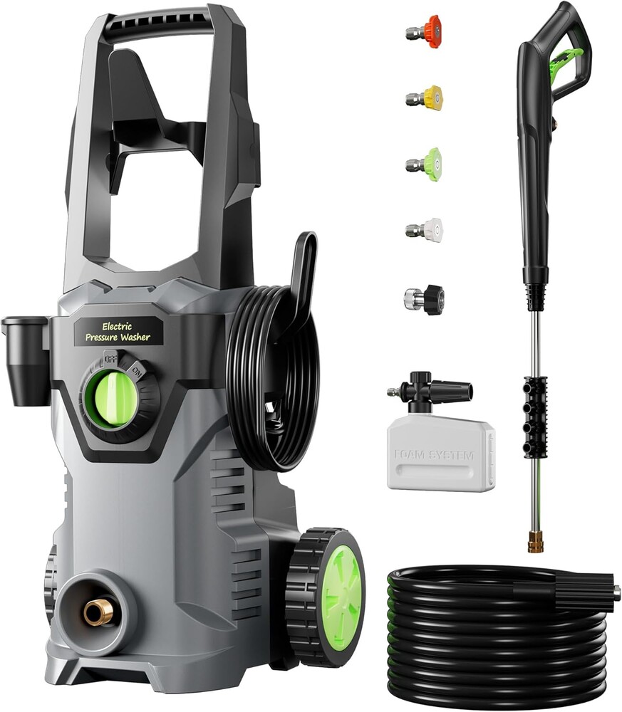 Pressure Washer, Compact Power Washers with 4 Quick Connect Nozzles, High Pressure Washer for Cars, Fences, Patios, Decks, Boats, Home Use