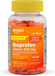 Amazon Basic Care Ibuprofen Tablets, 200 mg, Pain Reliever/Fever Reducer for Headache, Backache, Menstrual Pain and Body Aches, 500 Count