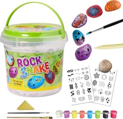 Creativity for Kids Rock Snake Bucket Kit Create 20 Smooth Stones into a Colorful Rock Snake Fun DIY Craft & Outdoor Art Activity for Kids (Ages 6+)