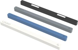 Loukin 4 pcs Rectangular Magnets, Colorful Fridge Plastic Strips Embedded Magnets, Decorative Refrigerator Magnets for Whiteboard, Kitchen and Office (Black&Gray&Blue&White, S)