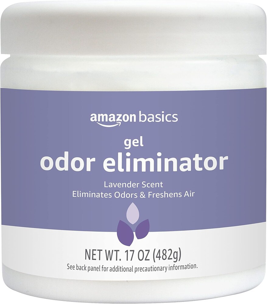Amazon Basics Gel Odor Eliminator, Activated Charcoal, Lavender Scent, 17 Oz, 1-Pack