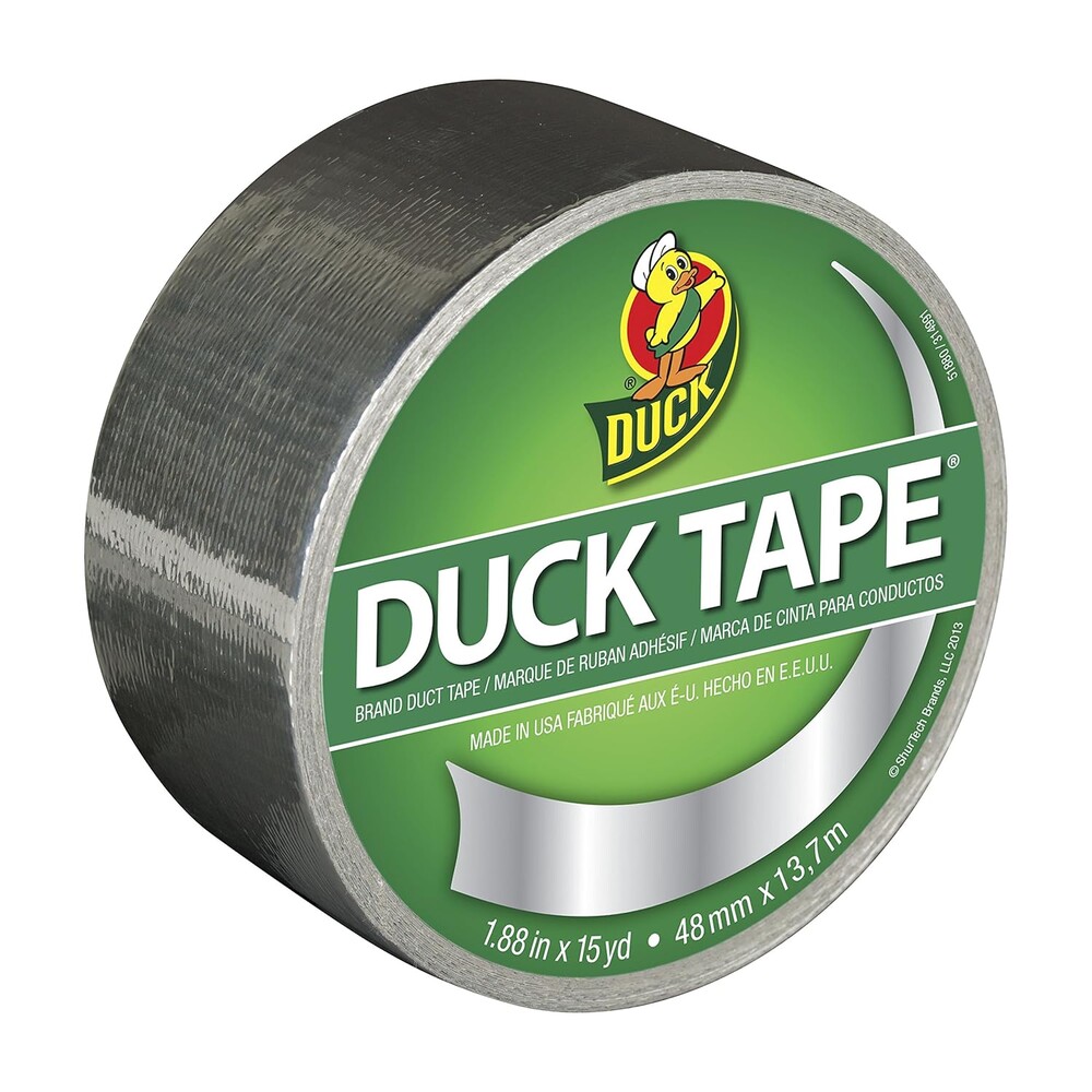 Duck Brand Metallic Duct Tape 283713, Single Roll, 1.88 Inches x 15 Yards, Chrome