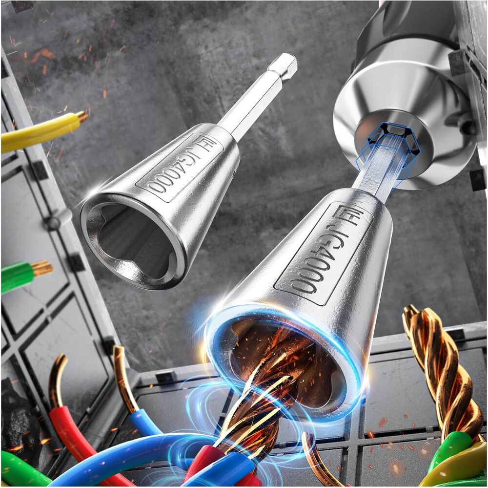 Wire Twister Tool for Drill, 6MM Hex Shank Wire Nut Twister, Wire Stripper for Drill, Electrical Cable Twisting Tool Compatible with Power Drills, Wire Connector & Twisting Tool (2)