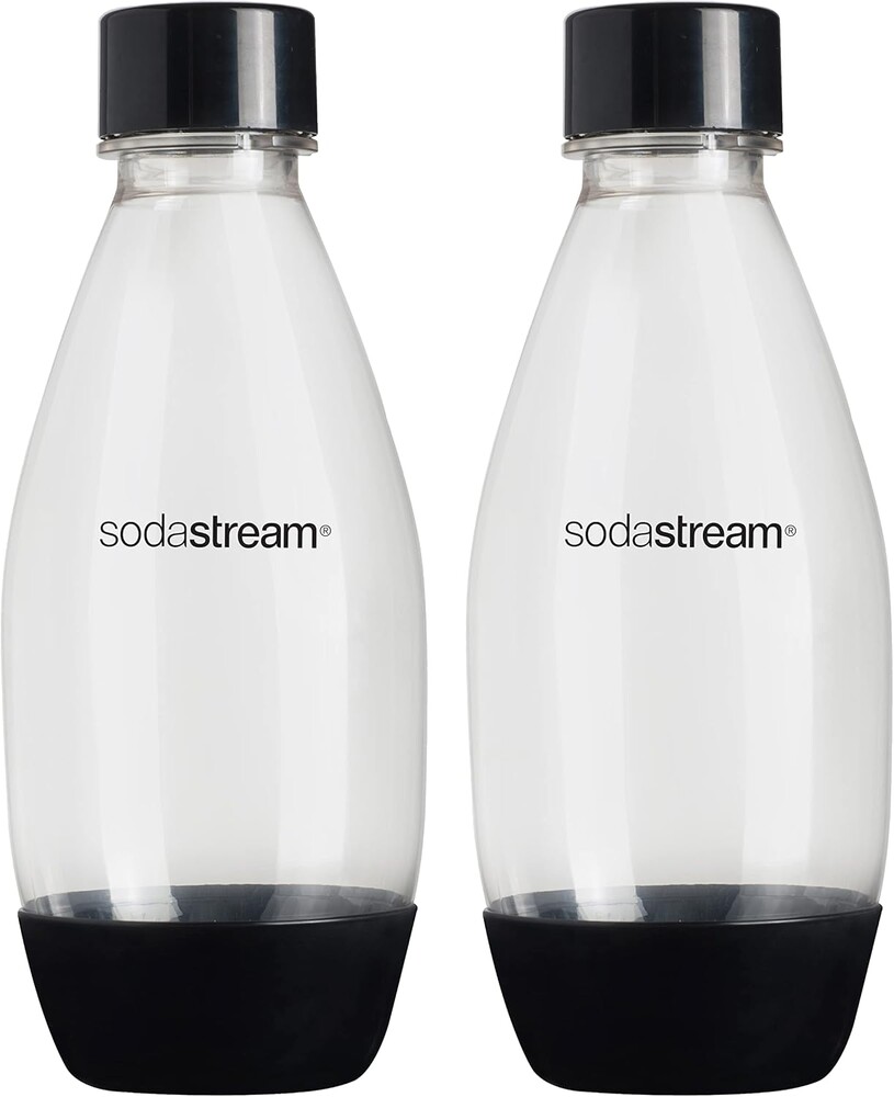 sodastream 0.5L Twin Pack Dishwasher Safe Slim Bottle (Black)