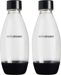 sodastream 0.5L Twin Pack Dishwasher Safe Slim Bottle (Black)
