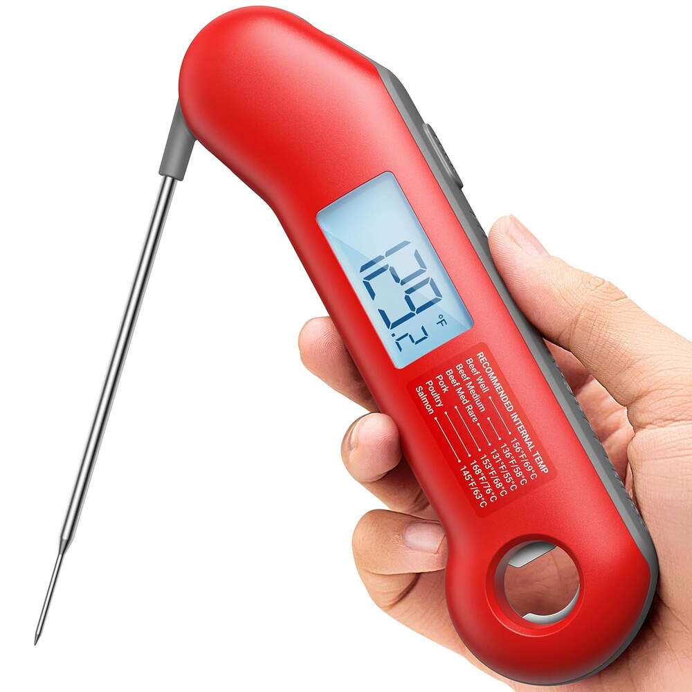 ThermoMaven Professional Meat Thermometer Digital, Ultra-Fast 0.5 Sec Instant Read, NIST Certified ±0.5°F Accuracy, IP67 Waterproof, Auto-Rotating Backlit Display, Lift-to-Wake, for BBQ/Cooking/Candy