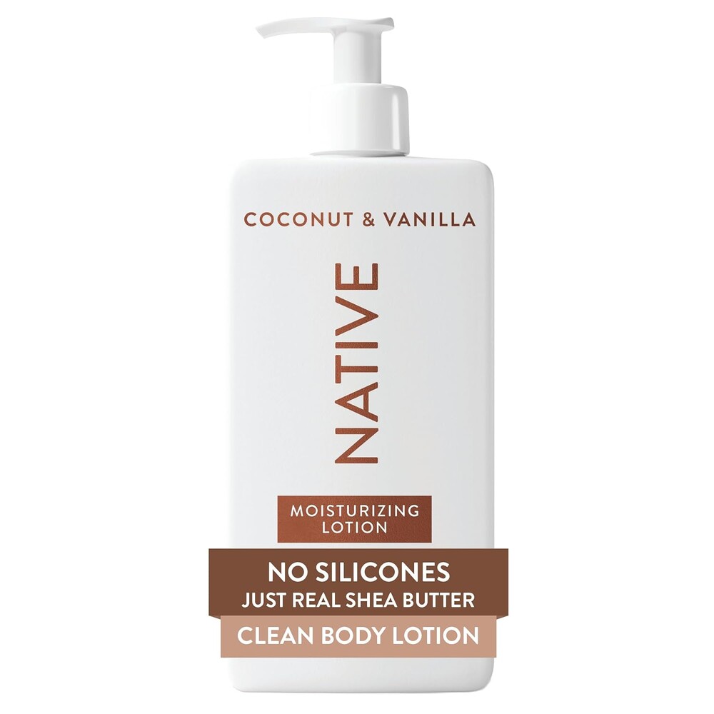 Native Body Lotion, Coconut & Vanilla, 48-Hour Hydration for Dry & Sensitive Skin, Made with Plant-Based Moisturizers like Shea Butter, Silicone & Paraben Free, 16.5 fl oz