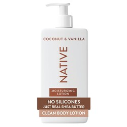 Native Body Lotion, Coconut & Vanilla, 48-Hour Hydration for Dry & Sensitive Skin, Made with Plant-Based Moisturizers like Shea Butter, Silicone & Paraben Free, 16.5 fl oz