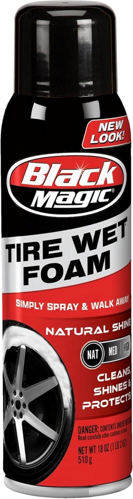 Black Magic 800002220 Tire Wet Foam, 18 oz. - Specially Formulated Thick Tire Spray Foam Clings to Tires to Dissolve and Clean Dirt While Shining and Protecting All In One Step